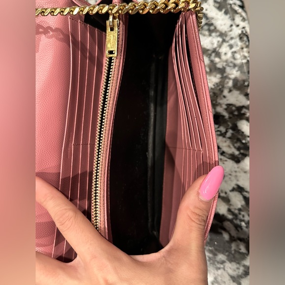 YSL SAINT LAURENT CHAIN WALLET IN GRAIN DE POUDRE - Picture 11 of 14